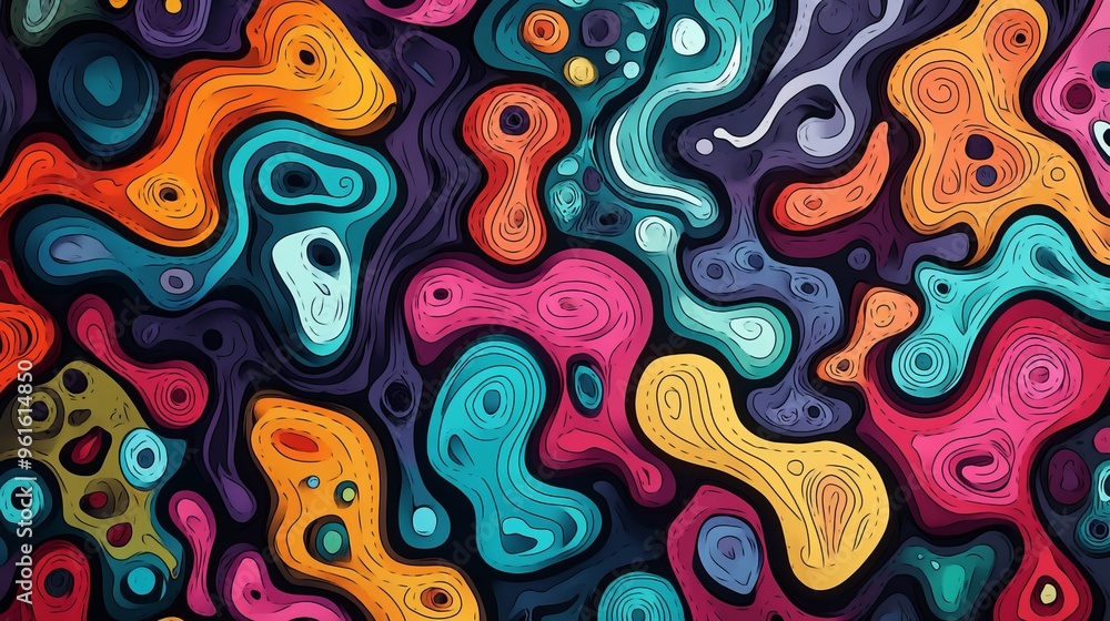 Vibrant abstract swirls on a dark background Vibrant abstract swirls on a dark background