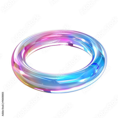 A vibrant, glossy ring with swirling colors, ideal for modern design projects and abstract digital art.