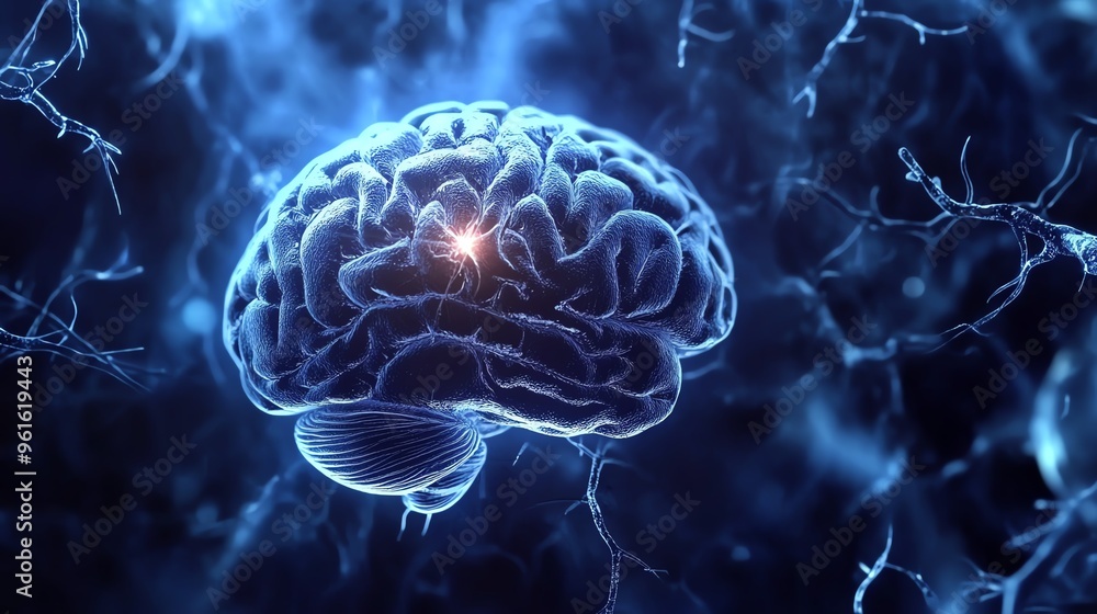 Close-up view of a human brain with glowing neural connections, symbolizing intelligence and cognitive processes. Close-up view of a human brain with glowing neural connections, symbolizing intelligence and cognitive processes.