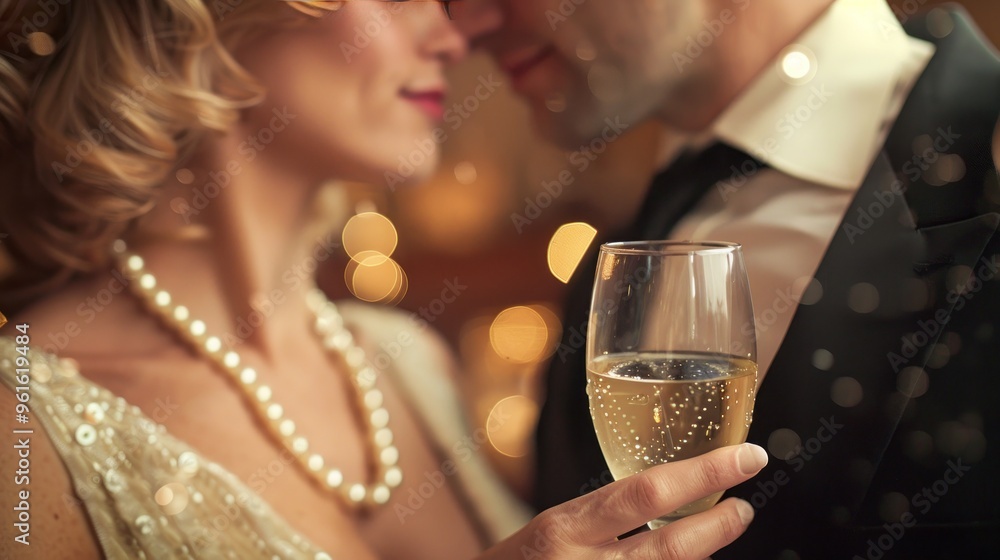 Couple toasting with champagne. Couple toasting with champagne.