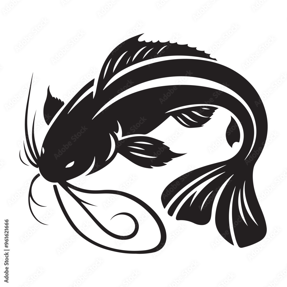 Modern Catfish Vector Icon for Branding Modern Catfish Vector Icon for Branding
