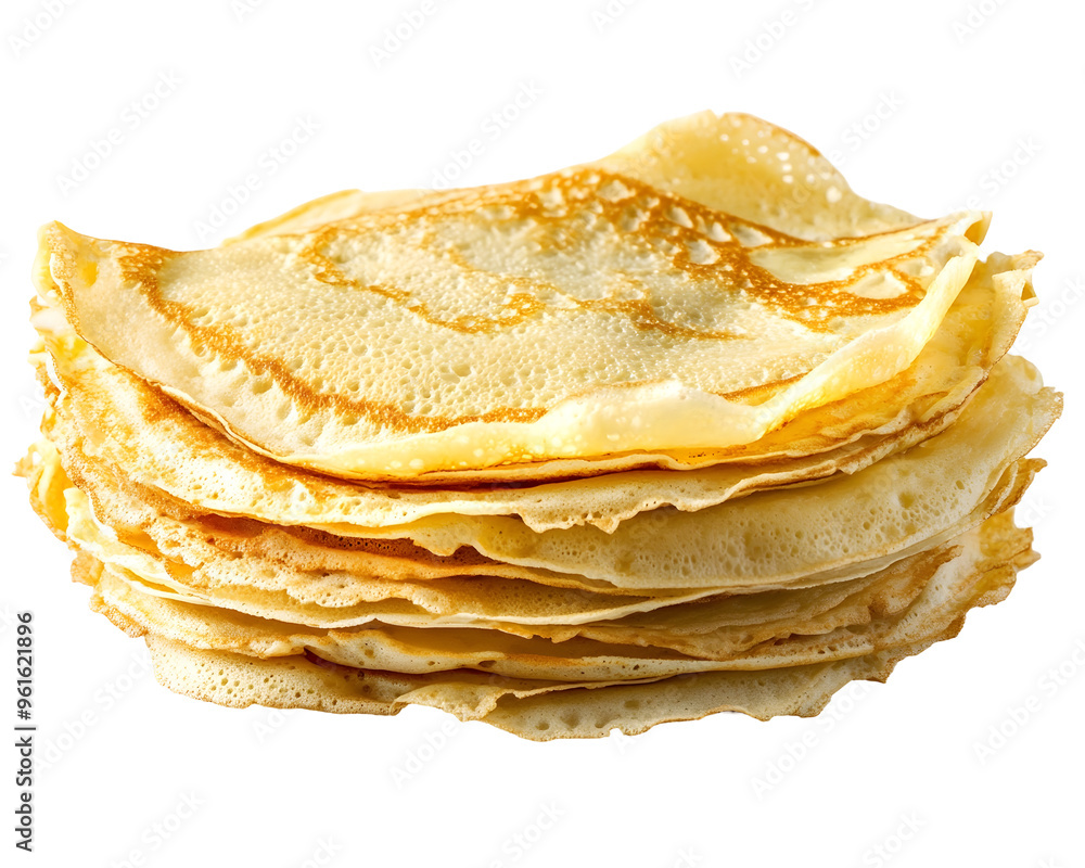 Stack of Thin Crepes, Ready for Toppings, Isolated on a Transparent PNG Background Stack of Thin Crepes, Ready for Toppings, Isolated on a Transparent PNG Background