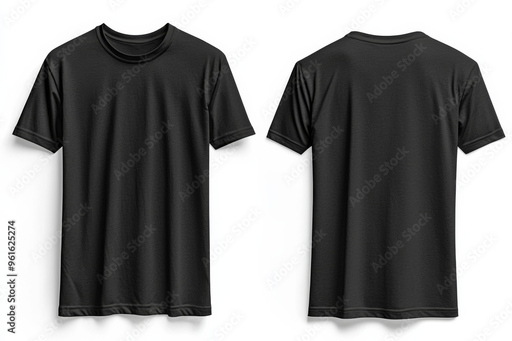 Black Tshirt Mockup Front and Back Isolated created with Generative AI Black Tshirt Mockup Front and Back Isolated created with Generative AI