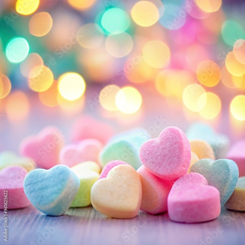 heart shaped candies on the table