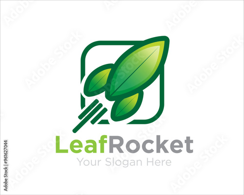 leaf rocket for herbal health logo designs