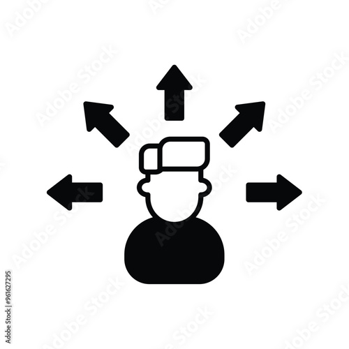 abilities glyph icon with white background vector stock illustration