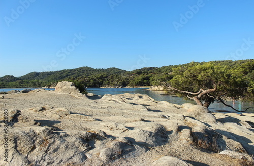 View of Lagonisi beach, Ormos Panagias - Greece
 photo