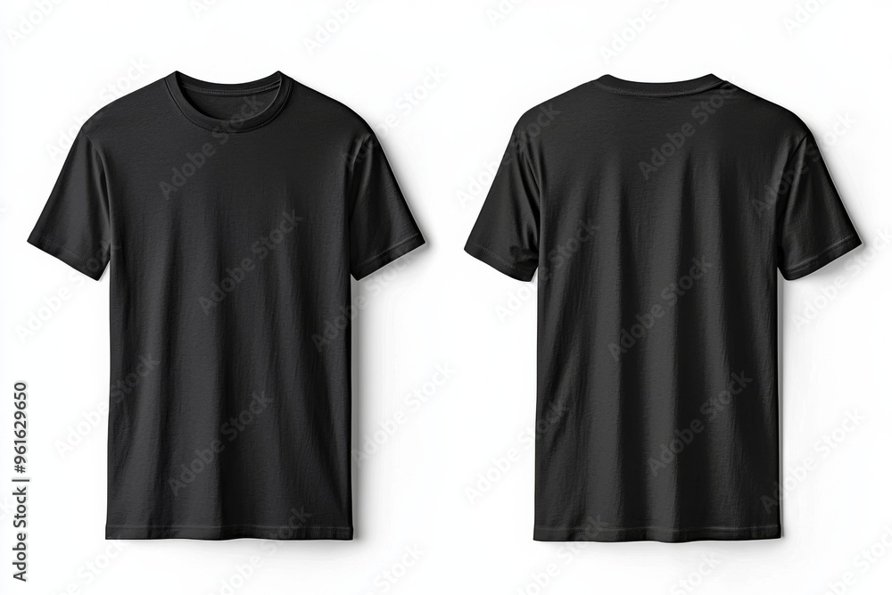Black Tshirt Mockup Front and Back Isolated created with Generative AI Black Tshirt Mockup Front and Back Isolated created with Generative AI
