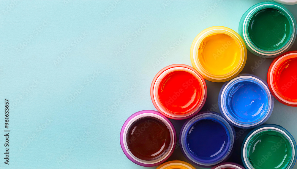 Gouache colors isolated on the background Gouache colors isolated on the background