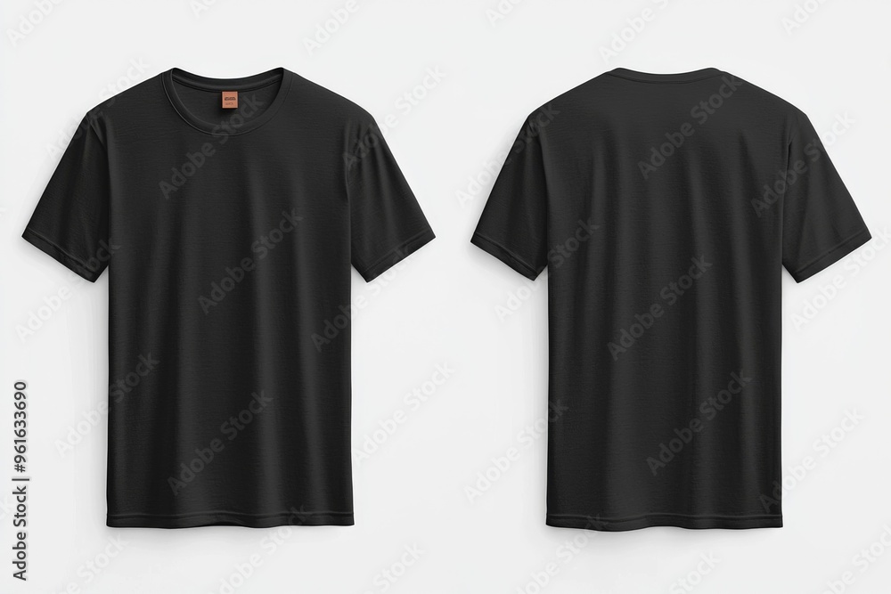 Black Tshirt Mockup Front and Back Isolated created with Generative AI Black Tshirt Mockup Front and Back Isolated created with Generative AI