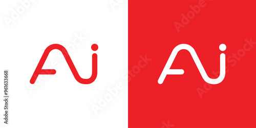 Generate AI, Artificial Intelligence Logo. Ai logo Concept. Vector symbol (AI). Abstract letter Ai logo. This logo icon incorporate with abstract shape in the creative way. It look like letter A and I
