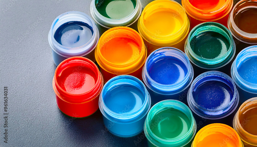 Gouache colors isolated on the background Gouache colors isolated on the background