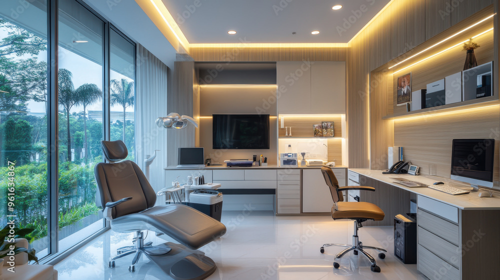 Singaporean dentist, using the latest technology in a modern, high-tech office. Singaporean dentist, using the latest technology in a modern, high-tech office.