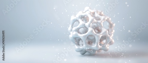  A white object, crisply depicted against a gray backdrop, is subtly softened by the superimposition of a gently blurred, drifting snowfall