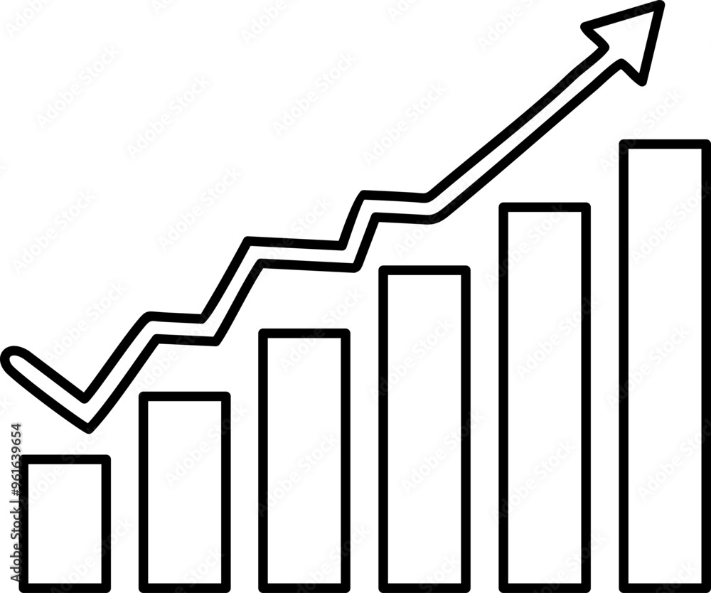Growing Graph Line Icon Growing Graph Line Icon