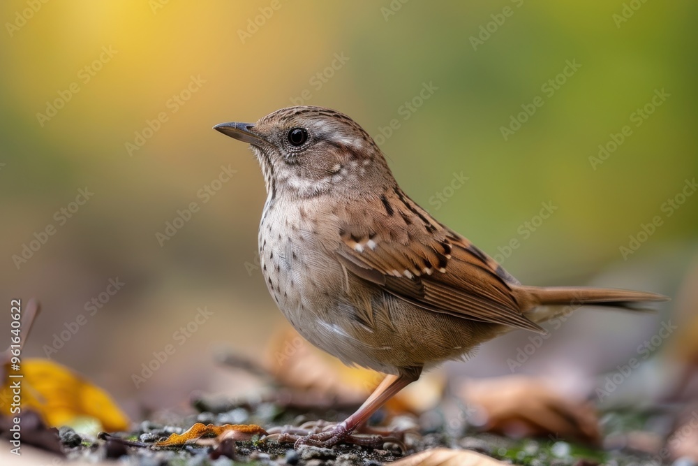 A small brown bird with intricate feather patterns stands on the ground surrounded by leaves, showcasing the natural beauty and detail in its plumage A small brown bird with intricate feather patterns stands on the ground surrounded by leaves, showcasing the natural beauty and detail in its plumage