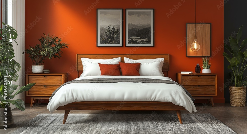 Fototapeta premium Modern Bedroom Interior Design, Comfortable Living Space