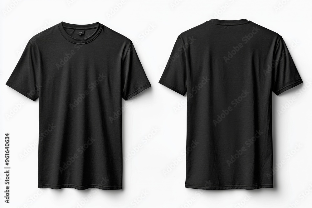 Black Tshirt Mockup Front and Back Isolated created with Generative AI Black Tshirt Mockup Front and Back Isolated created with Generative AI