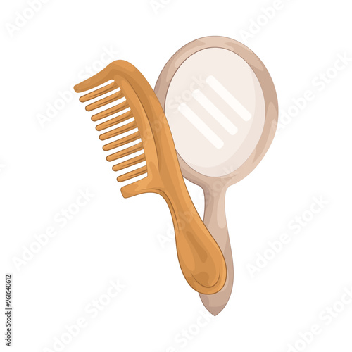 Illustration of comb and mirror 