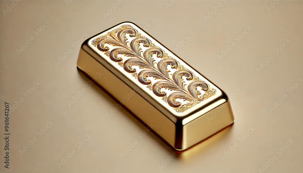 Intricate Gold Bar Design, Generative Ai Intricate Gold Bar Design, Generative Ai