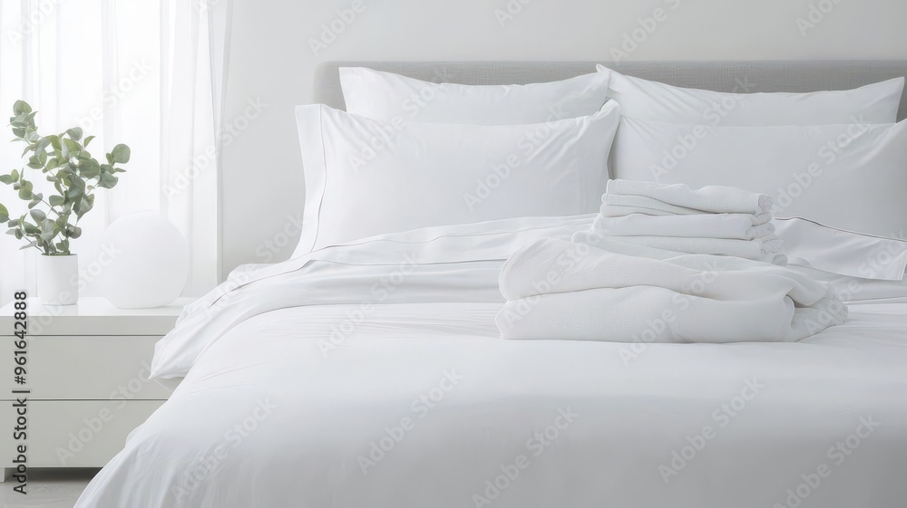 Washing bed linens and making the bed with fresh sheets, ensuring comfort Washing bed linens and making the bed with fresh sheets, ensuring comfort