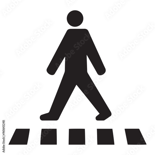 Black silhouette Pedestrian Crossing Symbol