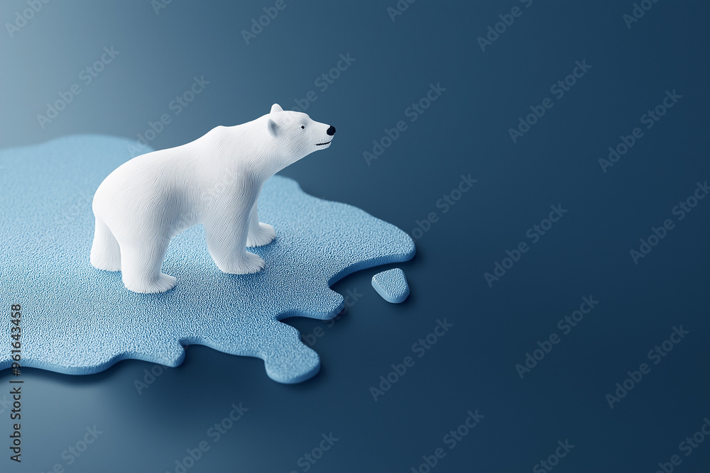 Fototapeta premium Melting Ice Sheets Threaten Polar Bears: A Call to Address Climate Change