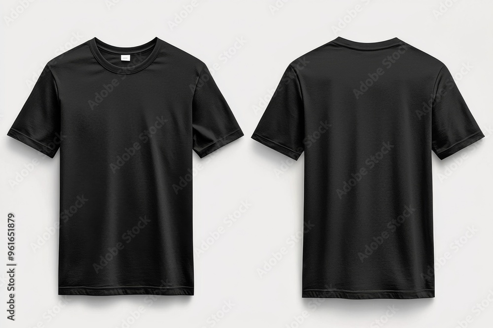 Black Tshirt Mockup Front and Back Isolated created with Generative AI Black Tshirt Mockup Front and Back Isolated created with Generative AI