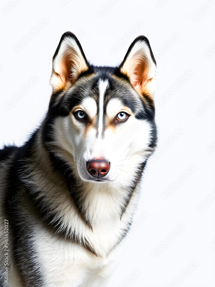 Portrait of a beautiful siberian husky on a white background Portrait of a beautiful siberian husky on a white background