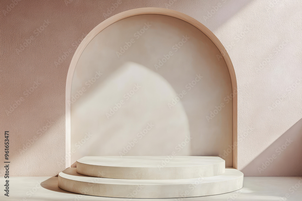 A Simple Yet Elegant Product Showcase: Two Circular Platforms Nestled in a Soft, Neutral Setting, Ready to Display Your Goods. A Simple Yet Elegant Product Showcase: Two Circular Platforms Nestled in a Soft, Neutral Setting, Ready to Display Your Goods.