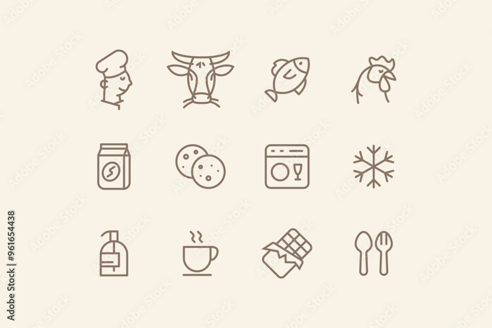 set of vector icons about kitchen and food
set of vector icons about kitchen and food