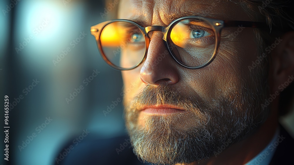 A thoughtful man gazes out a window, illuminated by warm sunlight, reflecting on life’s moments in a quiet urban setting A thoughtful man gazes out a window, illuminated by warm sunlight, reflecting on life’s moments in a quiet urban setting
