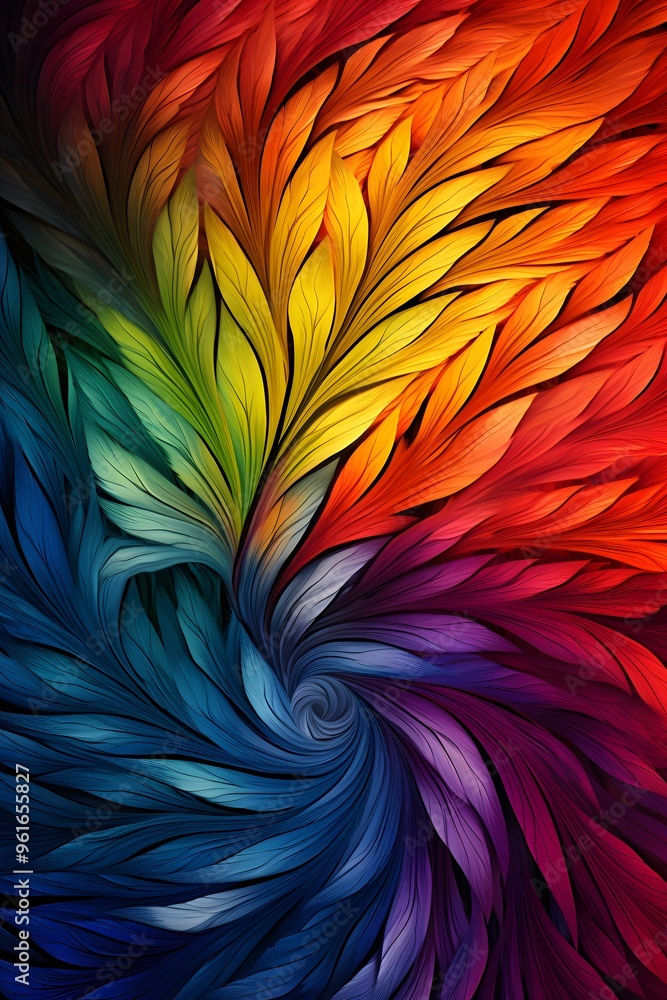 A rainbow-colored gradient arranged in a spiral pattern A rainbow-colored gradient arranged in a spiral pattern