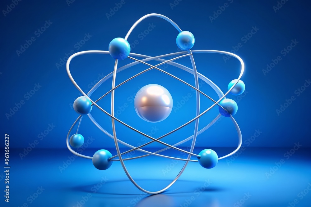 A calming blue background showcases the chemical symbol Si in bold white 3D lettering, set amidst a vibrant A calming blue background showcases the chemical symbol Si in bold white 3D lettering, set amidst a vibrant