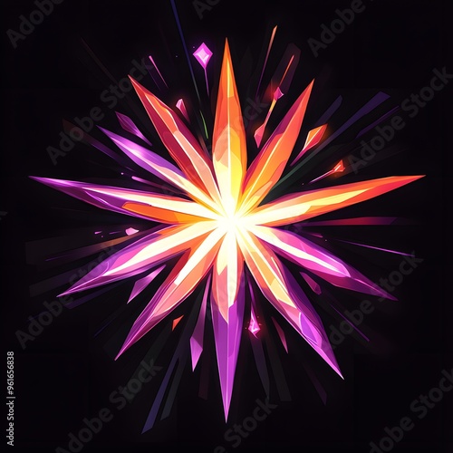 starburst of colors cartoon style photo