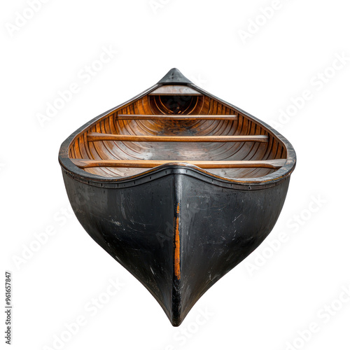 Canoe boat front view isolate on transparency background photo