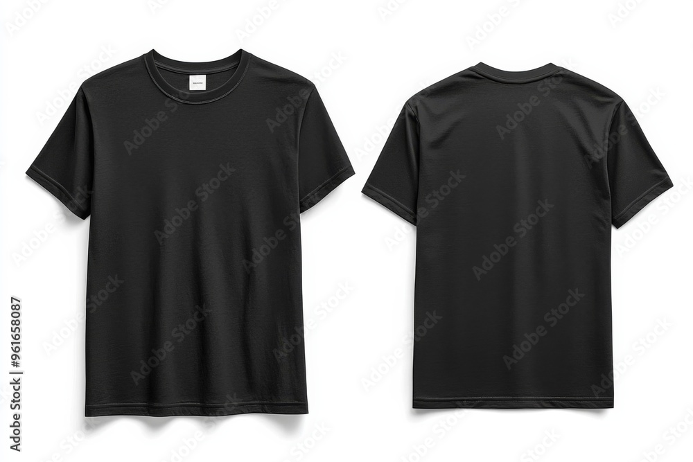 Black Tshirt Mockup Front and Back Isolated created with Generative AI Black Tshirt Mockup Front and Back Isolated created with Generative AI