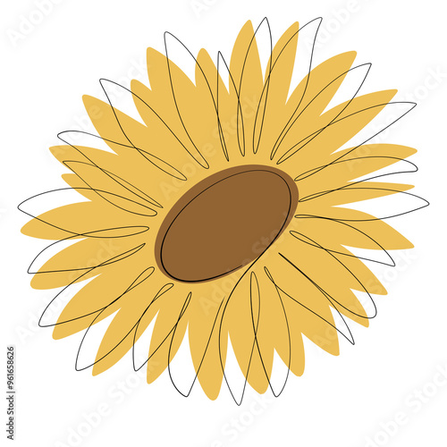 Sunflower one line art