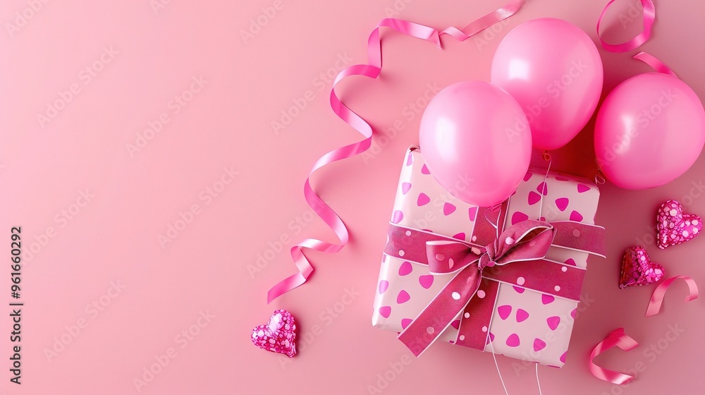A pink balloon gift background that is filled with a sense of celebration and joy. The pink balloons are vibrant and eye - catching, adding a pop of color. They are arranged in an appealing way, creat A pink balloon gift background that is filled with a sense of celebration and joy. The pink balloons are vibrant and eye - catching, adding a pop of color. They are arranged in an appealing way, creat