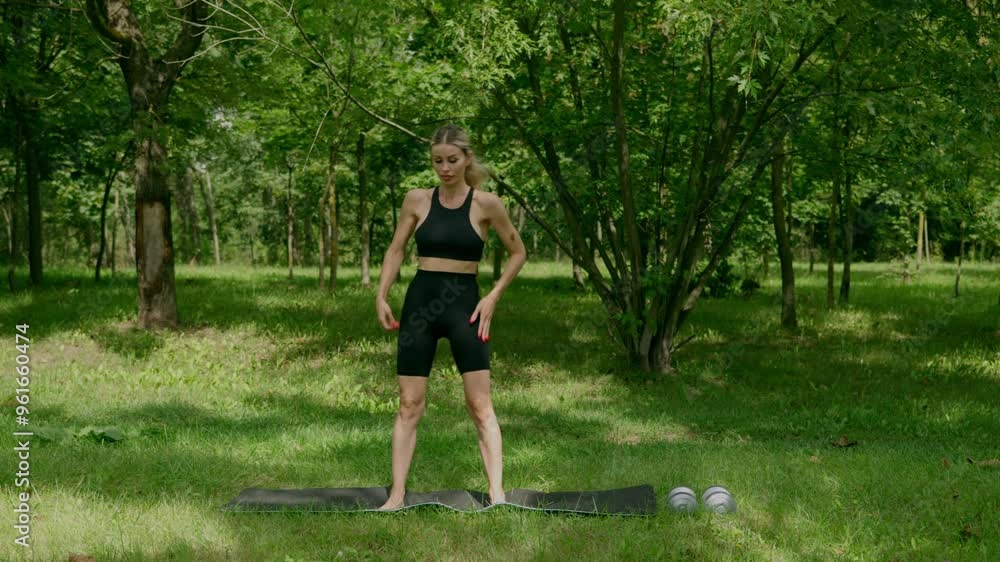 Happy Athletic woman practice stretching pose for stretching muscle for warm up with meditation smile,Healthy female doing yoga exercise and relax outdoors in the park, Yoga Healthcare Concept Happy Athletic woman practice stretching pose for stretching muscle for warm up with meditation smile,Healthy female doing yoga exercise and relax outdoors in the park, Yoga Healthcare Concept