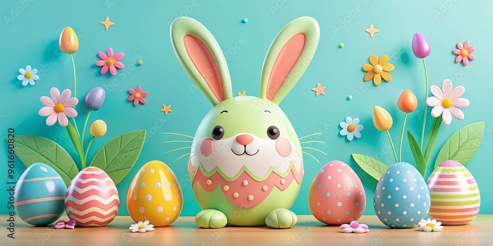 easter bunny with eggs easter bunny with eggs