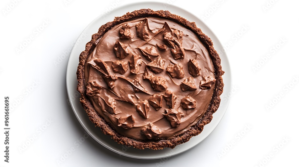 Rich chocolate cream pie with a decadent chocolate crust Rich chocolate cream pie with a decadent chocolate crust