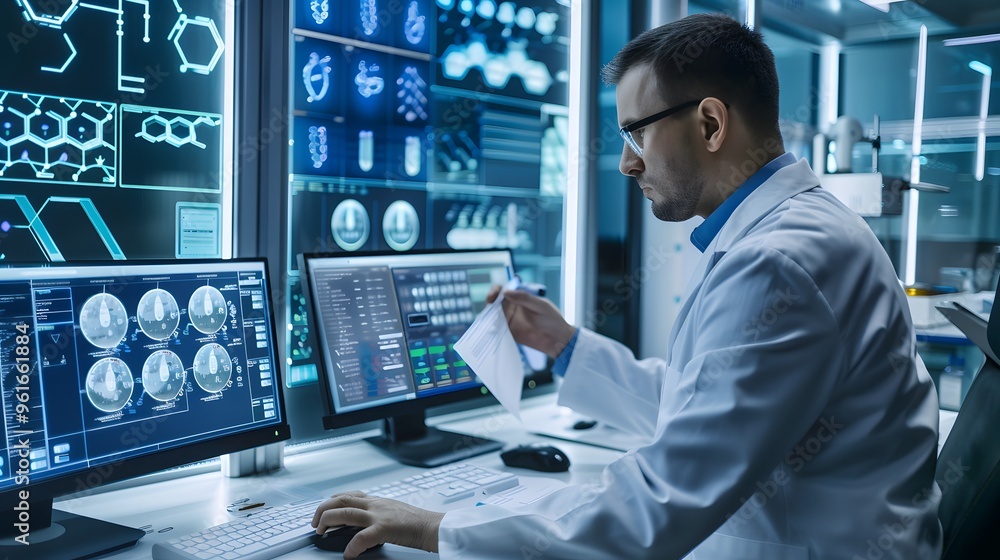 doctor working on a computer doctor working on a computer