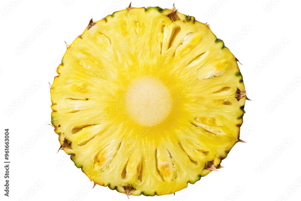 round pineapple slice top view isolated on white or transparent png round pineapple slice top view isolated on white or transparent png