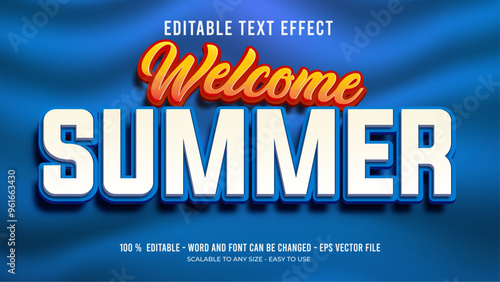 welcome summer editable text effect