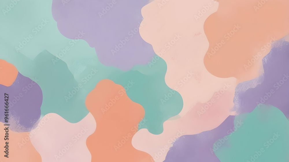 Obraz premium Rough texture background merging different colors and shapes, Peach, Lavender, Mint