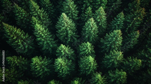 Wallpaper Mural Aerial view of dense evergreen forest showcasing lush green trees under bright daylight Torontodigital.ca