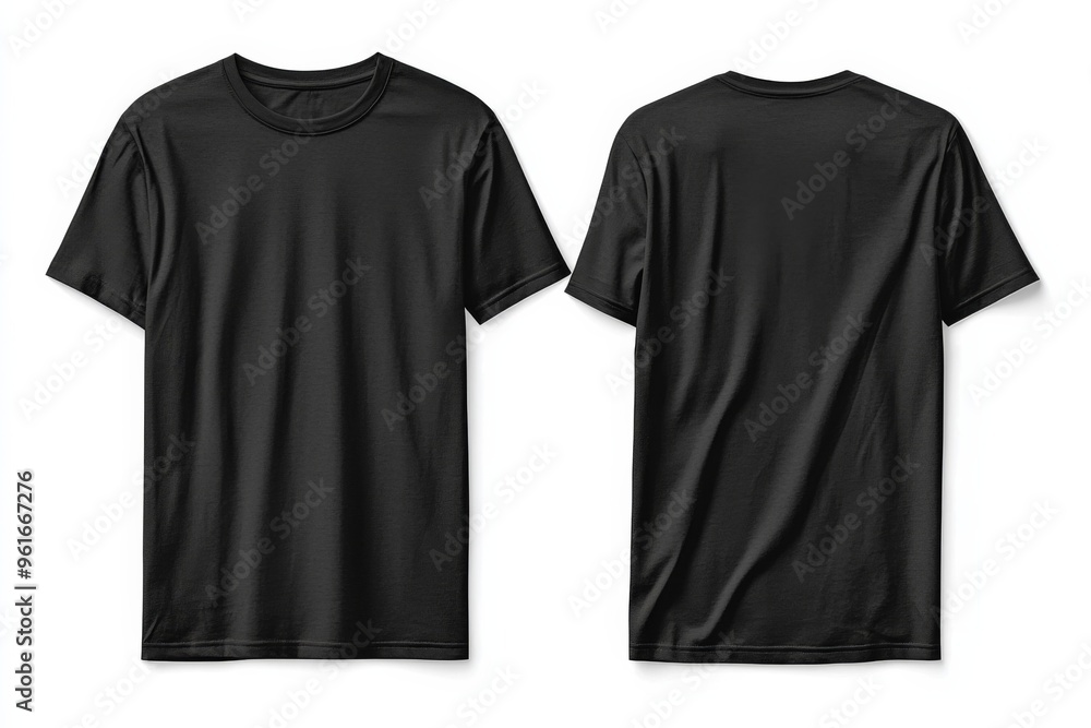 Black Tshirt Mockup Front and Back Isolated created with Generative AI Black Tshirt Mockup Front and Back Isolated created with Generative AI