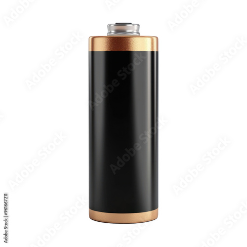 3D battery type AA side view isolate on transparency background photo