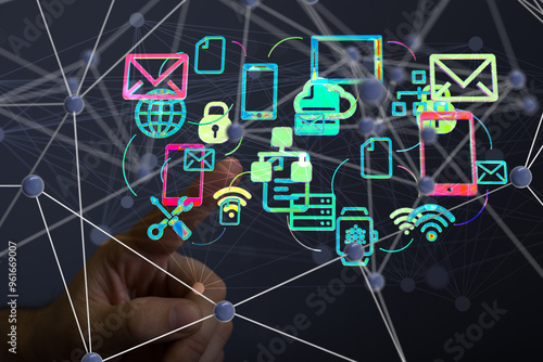conference Digital Network and data concept 3d